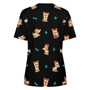 Cutest Yorkie Love Soft All Over Print Women's Cotton T-Shirt - 4 Colors-Apparel-Apparel, Shirt, T Shirt, Yorkshire Terrier-10