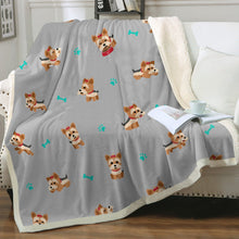 Load image into Gallery viewer, Cutest Yorkie Love Soft Warm Fleece Blanket - 4 Colors-Blanket-Blankets, Home Decor, Yorkshire Terrier-16