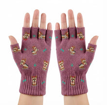 Load image into Gallery viewer, Cutest Yorkie Love Touch Screen Gloves-Accessories-Accessories,Dog Dad Gifts,Dog Mom Gifts,Gloves,Yorkshire Terrier-Fingerless Gloves-Rose gold-2
