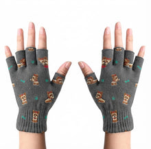 Load image into Gallery viewer, Cutest Yorkie Love Touch Screen Gloves-Accessories-Accessories,Dog Dad Gifts,Dog Mom Gifts,Gloves,Yorkshire Terrier-Fingerless Gloves-Gray-4