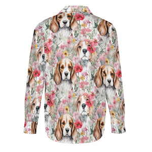 Beagles in a Blossom Wonderland Women's Shirt-Apparel-Apparel, Beagle, Shirt-8