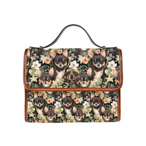 Moonlight Flower Garden Black and Tan Chihuahuas Shoulder Bag Purse-Accessories-Accessories, Bags, Chihuahua, Purse-One Size-7