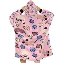 Load image into Gallery viewer, Flowery Cartoon Dachshund Blanket Hoodie for Women - 4 Colors-Apparel-Apparel, Blankets, Dachshund-4