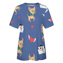 Load image into Gallery viewer, Love Letter Fawn Chihuahuas All Over Print Women&#39;s Cotton T-Shirt - 4 Colors-Apparel-Apparel, Chihuahua, Shirt, T Shirt-12