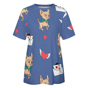 Love Letter Fawn Chihuahuas All Over Print Women's Cotton T-Shirt - 4 Colors-Apparel-Apparel, Chihuahua, Shirt, T Shirt-12