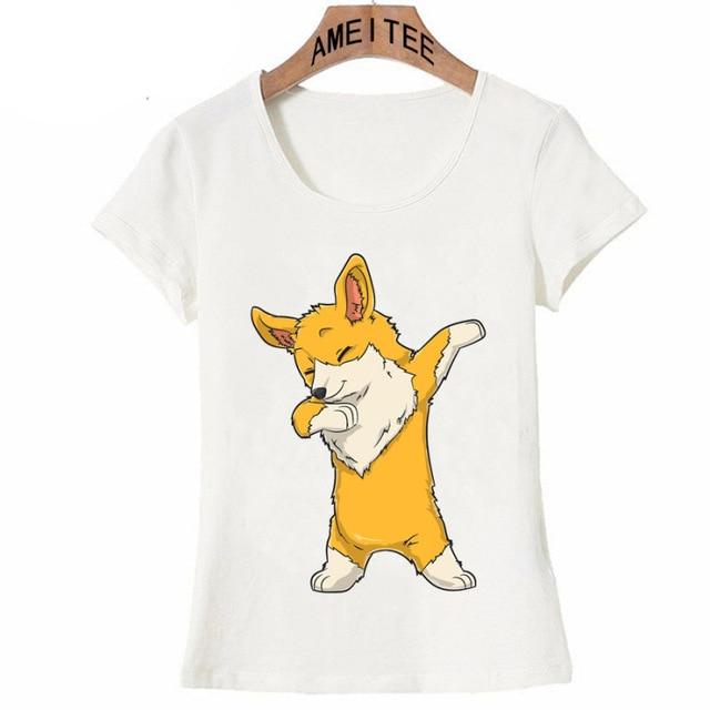 Dabbing Corgi Womens T ShirtApparelCorgiS