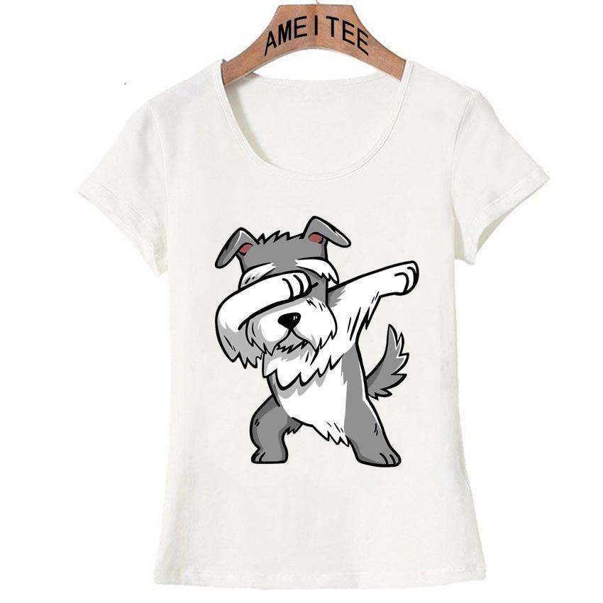 Image of a cutest Schnauzer t-shirt in the cutest dabbing Schnauzer design