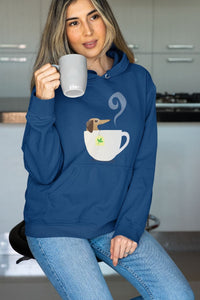 Dachshund and Tea Love Women's Cotton Fleece Hoodie Sweatshirt - 3 Colors-Apparel-Apparel, Dachshund, Hoodie, Sweatshirt-6