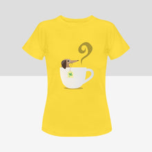 Load image into Gallery viewer, Dachshund and Tea Love Women&#39;s Cotton T-Shirts - 4 Colors-Apparel-Apparel, Dachshund, Shirt, T Shirt-Yellow-Small-6