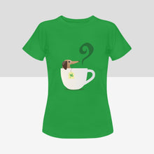 Load image into Gallery viewer, Dachshund and Tea Love Women&#39;s Cotton T-Shirts - 4 Colors-Apparel-Apparel, Dachshund, Shirt, T Shirt-Green-Small-7