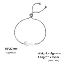 Load image into Gallery viewer, Dachshund Bracelet - Precious Little Wanderer - 2 Colors and 5 Bracelet Styles-Beads Chain-S-Stainless Steel-16