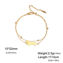 Load image into Gallery viewer, Dachshund Bracelet - Precious Little Wanderer - 2 Colors and 5 Bracelet Styles-Double Chain-G-Stainless Steel-12