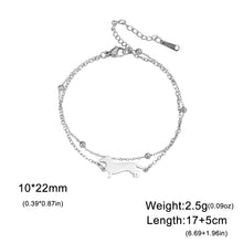 Load image into Gallery viewer, Dachshund Bracelet - Precious Little Wanderer - 2 Colors and 5 Bracelet Styles-Double Chain-S-Stainless Steel-14