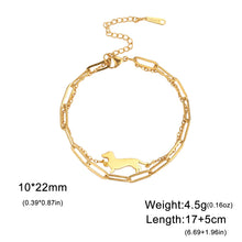 Load image into Gallery viewer, Dachshund Bracelet - Precious Little Wanderer - 2 Colors and 5 Bracelet Styles-Paperclip Chain-G-Stainless Steel-11