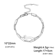 Load image into Gallery viewer, Dachshund Bracelet - Precious Little Wanderer - 2 Colors and 5 Bracelet Styles-Paperclip Chain-S-Stainless Steel-20