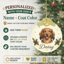 Load image into Gallery viewer, Dachshund Christmas Ornament - Gold Crown Dog Portrait - Personalized with Photo and Name-Christmas Ornament-Christmas,Christmas Ornament,Personalize Artwork-2