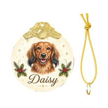 Load image into Gallery viewer, Dachshund Christmas Ornament - Gold Crown Dog Portrait - Personalized with Photo and Name-Christmas Ornament-Christmas,Christmas Ornament,Personalize Artwork-4
