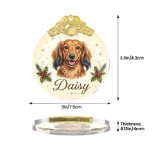 Load image into Gallery viewer, Dachshund Christmas Ornament - Gold Crown Dog Portrait - Personalized with Photo and Name-Christmas Ornament-Christmas,Christmas Ornament,Personalize Artwork-6