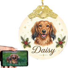Load image into Gallery viewer, Dachshund Christmas Ornament - Gold Crown Dog Portrait - Personalized with Photo and Name-Christmas Ornament-Christmas,Christmas Ornament,Personalize Artwork-1
