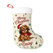 Load image into Gallery viewer, Dachshund Christmas Stocking - Cozy Festive Wishes - Personalize with Photo and Name-Christmas Ornament-Christmas,Christmas Stocking,Personalize Artwork-3