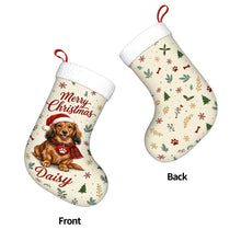 Load image into Gallery viewer, Dachshund Christmas Stocking - Cozy Festive Wishes - Personalize with Photo and Name-Christmas Ornament-Christmas,Christmas Stocking,Personalize Artwork-4