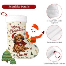Load image into Gallery viewer, Dachshund Christmas Stocking - Cozy Festive Wishes - Personalize with Photo and Name-Christmas Ornament-Christmas,Christmas Stocking,Personalize Artwork-5