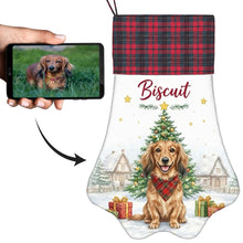 Load image into Gallery viewer, Dachshund Christmas Stocking - Home for the Holidays - Personalize with Photo and Name-Christmas Ornament-Christmas,Christmas Stocking,Personalize Artwork-1