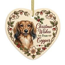 Load image into Gallery viewer, Dachshund Dog Ornament - Christmas Wishes Design - Personalized with Name-Christmas Ornament-Christmas,Dachshund,Personalize Artwork-4