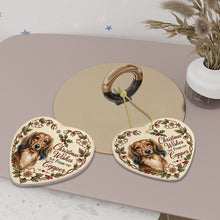 Load image into Gallery viewer, Dachshund Dog Ornament - Christmas Wishes Design - Personalized with Name-Christmas Ornament-Christmas,Dachshund,Personalize Artwork-6