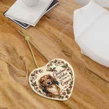 Load image into Gallery viewer, Dachshund Dog Ornament - Christmas Wishes Design - Personalized with Name-Christmas Ornament-Christmas,Dachshund,Personalize Artwork-7