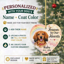 Load image into Gallery viewer, Dachshund Dog Ornament - Forever In Our Hearts Design - Personalized with Name-Christmas Ornament-Christmas,Dachshund,Personalize Artwork-2