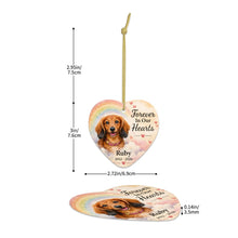 Load image into Gallery viewer, Dachshund Dog Ornament - Forever In Our Hearts Design - Personalized with Name-Christmas Ornament-Christmas,Dachshund,Personalize Artwork-5