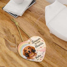 Load image into Gallery viewer, Dachshund Dog Ornament - Forever In Our Hearts Design - Personalized with Name-Christmas Ornament-Christmas,Dachshund,Personalize Artwork-7