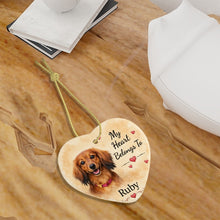 Load image into Gallery viewer, Dachshund Dog Ornament - My Heart Belongs To Design - Personalized with Name-Christmas Ornament-Christmas,Dachshund,Personalize Artwork-6
