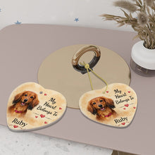 Load image into Gallery viewer, Dachshund Dog Ornament - My Heart Belongs To Design - Personalized with Name-Christmas Ornament-Christmas,Dachshund,Personalize Artwork-7