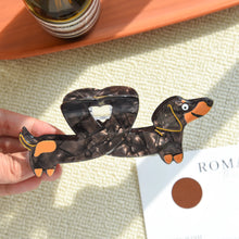 Load image into Gallery viewer, Dachshund Hair Clip - Heart Shaped Black and Tan Dachshund-2