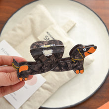 Load image into Gallery viewer, Dachshund Hair Clip - Heart Shaped Black and Tan Dachshund-5