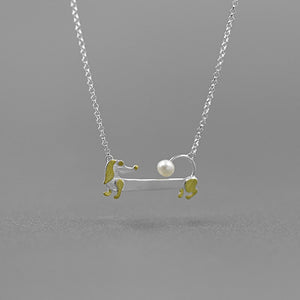 Image of a dachshund charm necklace