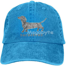 Load image into Gallery viewer, Image of a Dachshund baseball cap in the color blue