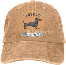 Load image into Gallery viewer, Image of a Dachshund baseball cap in the color beige