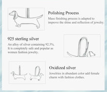 Load image into Gallery viewer, Dachshund Love Silver Dangle Earrings-Dog Themed Jewellery-Dachshund, Earrings, Jewellery-11