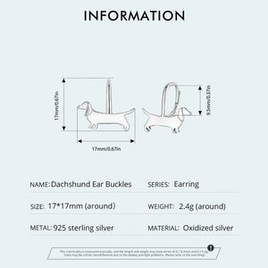 Dachshund Love Silver Dangle Earrings-Dog Themed Jewellery-Dachshund, Earrings, Jewellery-9