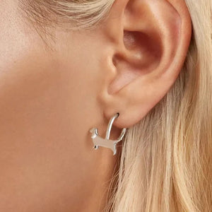 Dachshund Love Silver Dangle Earrings-Dog Themed Jewellery-Dachshund, Earrings, Jewellery-5