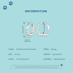 Dachshund Love Silver Hoop Earrings-Dog Themed Jewellery-Dachshund, Earrings, Jewellery-ECE1677-CHINA-9