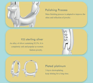 Dachshund Love Silver Hoop Earrings-Dog Themed Jewellery-Dachshund, Earrings, Jewellery-ECE1677-CHINA-11