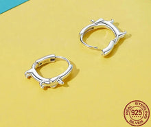 Load image into Gallery viewer, Dachshund Love Silver Hoop Earrings-Dog Themed Jewellery-Dachshund, Earrings, Jewellery-ECE1677-CHINA-4
