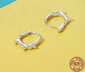 Dachshund Love Silver Hoop Earrings-Dog Themed Jewellery-Dachshund, Earrings, Jewellery-ECE1677-CHINA-4
