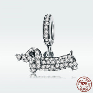 Image of a super-cute studded Dachshund pendant