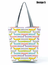 Load image into Gallery viewer, Image of dachshund tote bag in design 5