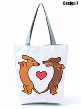 Load image into Gallery viewer, Image of dachshund tote bag in design 7